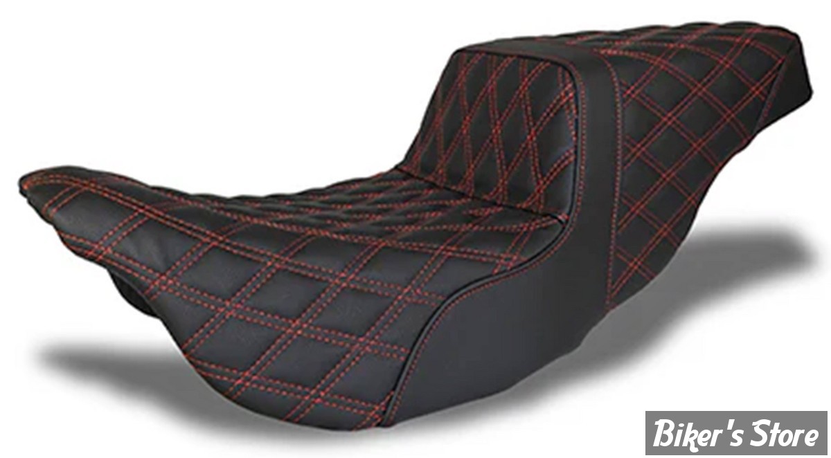 - SELLE  DNA - TOURING 08/23 - King Seats DNA Step 2-Up Seat - NOIR / COUTURES : ROUGE A DOUBLE LOSANGE - M-ST-2014DR