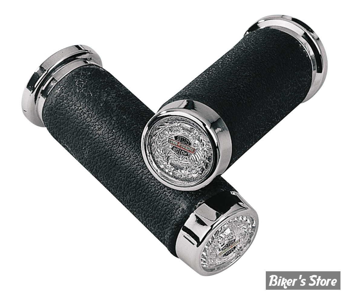 POIGNÉES - ZODIAC - ADAPTABLES / 1" - V-TWIN SOFT TOUCH - CHROME