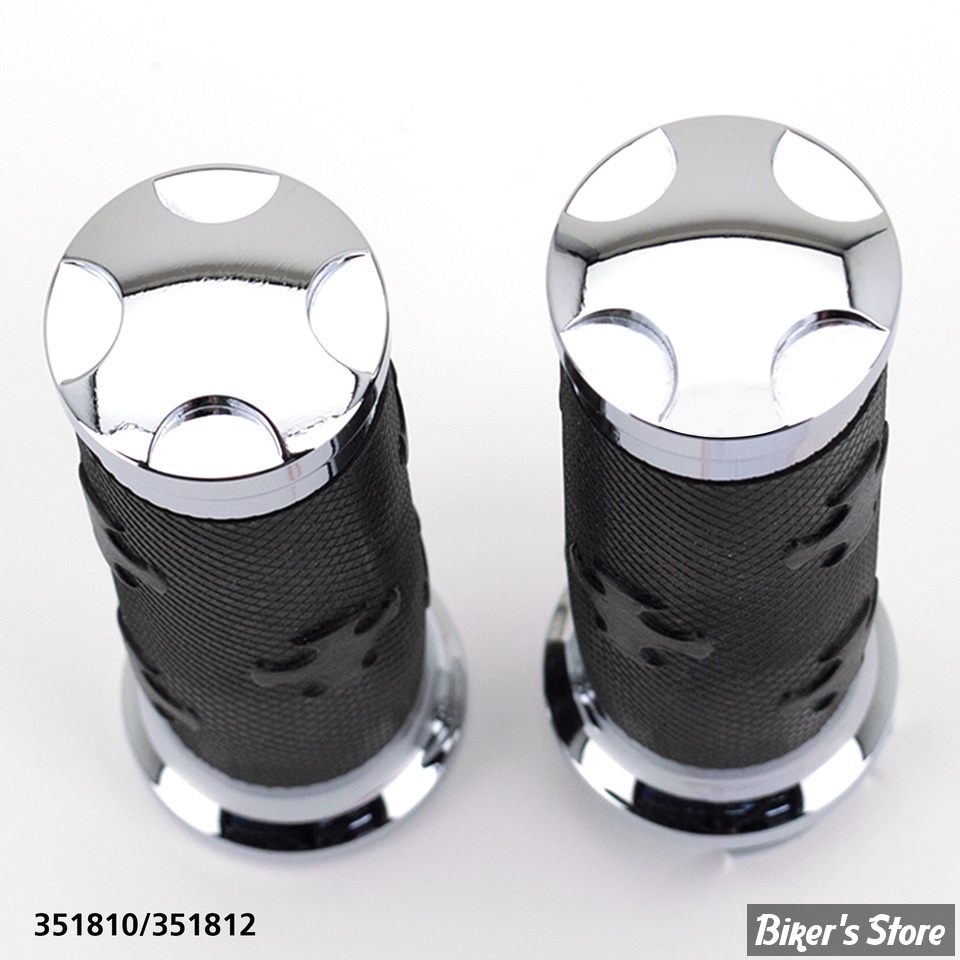 POIGNEES ZODIAC - TORNADO II - TBW TIRAGE ELECTRONIQUE - CAOUTCHOUC : NOIR - CROSS / CHROME