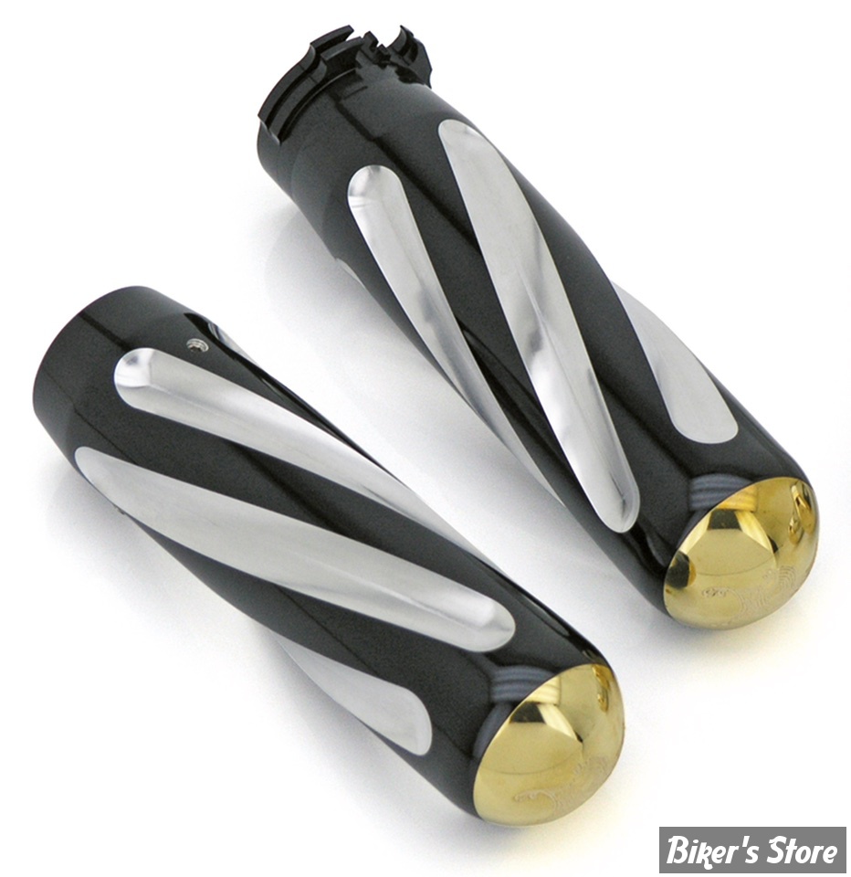 POIGNÉES - KEN'S FACTORY - TIRAGE PAR CÂBLES HD 82UP / 1" - NEO-FUSION SPIRAL GRIP SETS - FINITION : POLI / LAITON