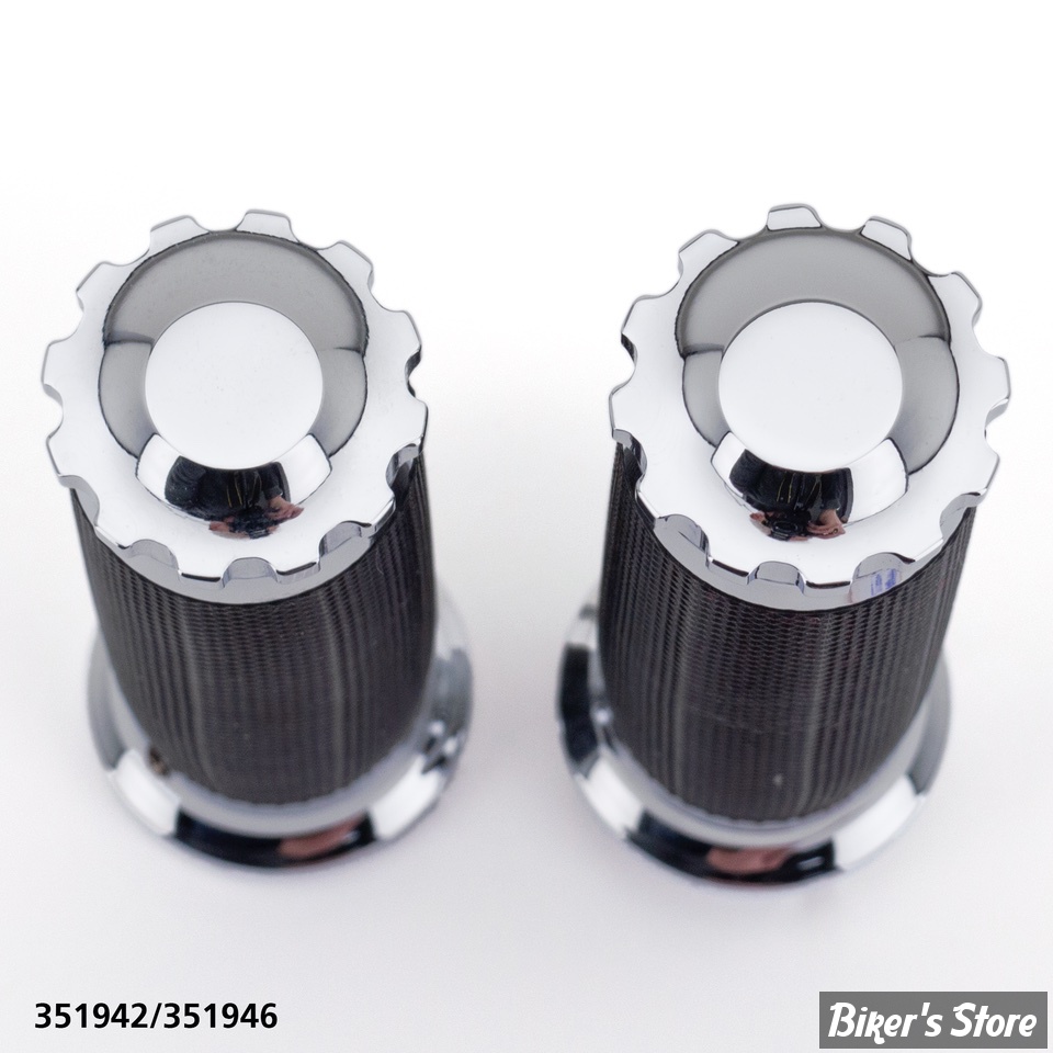 POIGNEES ZODIAC - TORNADO II - TBW TIRAGE ELECTRONIQUE - CAOUTCHOUC : NOIR - TURBO / CHROME