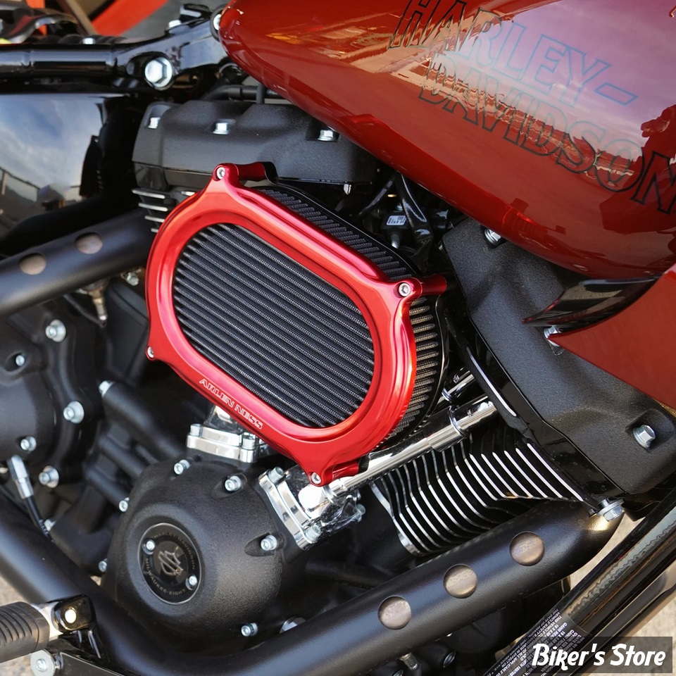 - FILTRE A AIR A.NESS - TOURING 08/16 / SOFTAIL 16/17 / DYNA FXDLS 16/17 - Stage II Oval Upgrade air cleaner kit - FINITION :  ROUGE - 600-173