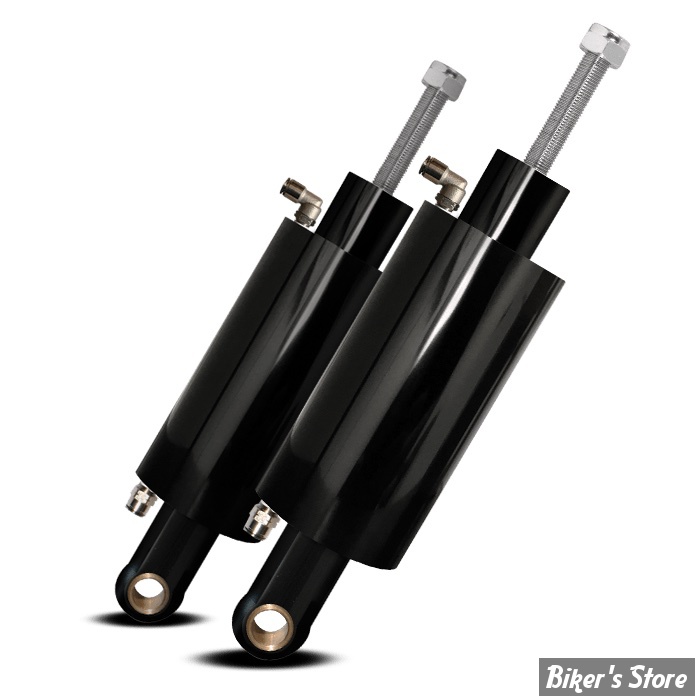 KIT SUSPENSIONS PNEUMATIQUES - PLATINIUM SUSPENSION - Bleed Feed Air Suspension Kit For Harley Twin Cam / Softail - SOFTAIL 00/17 - FINITION : NOIR BRILLANT -  PAS-0000-TBF-B