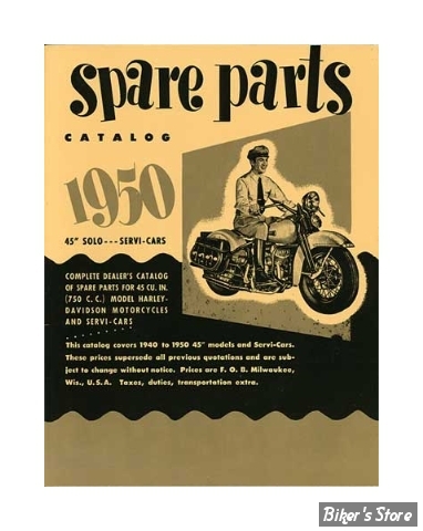 CATALOGUE DE PIECES DETACHEES - 1940/1952 - OEM 00000-00 - 45 WL/G 1940-1952 Spare Parts Book