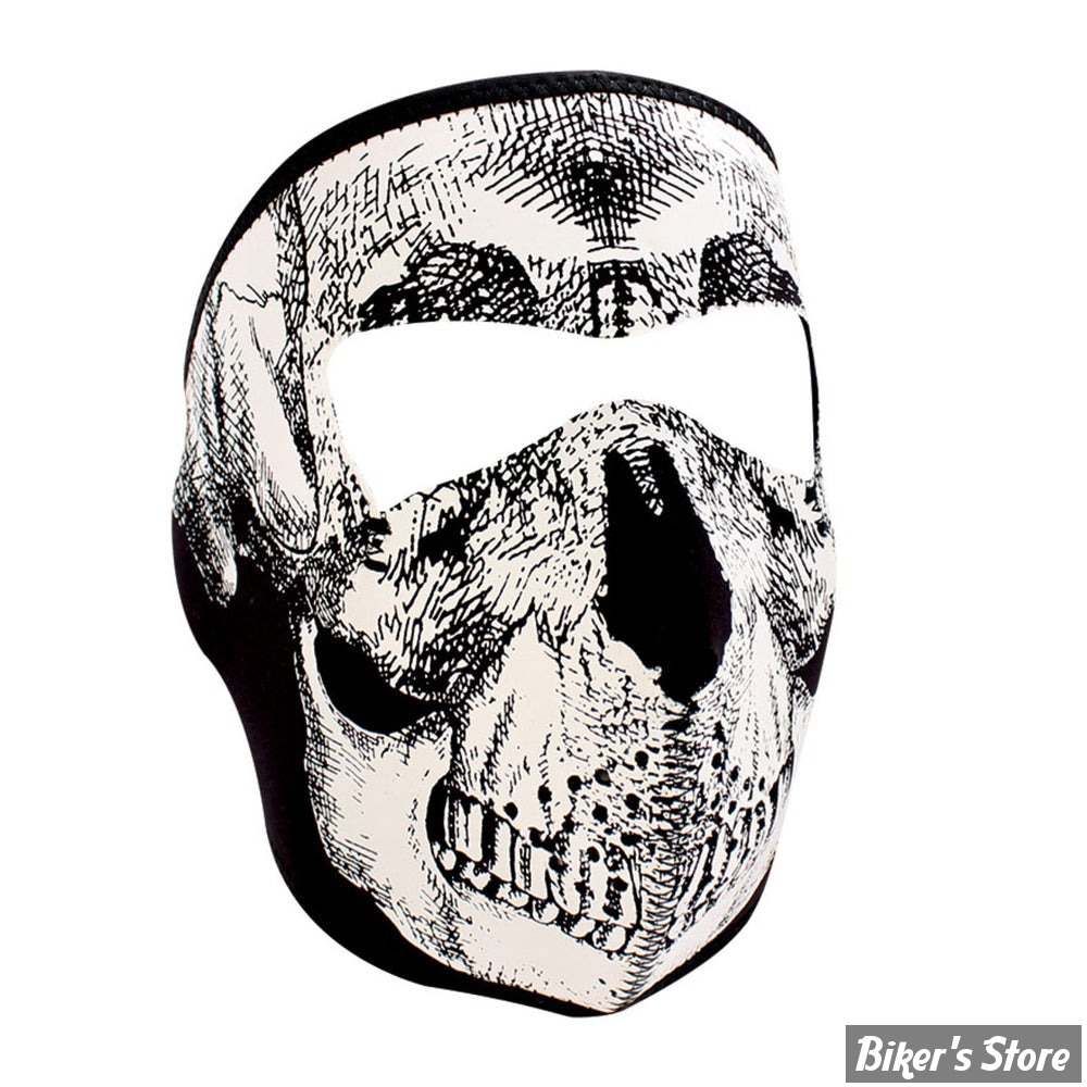 MASQUE INTEGRAL EN NEOPRENE - ZAN - SKULL FACE MASK - GLOW IN THE DARK 